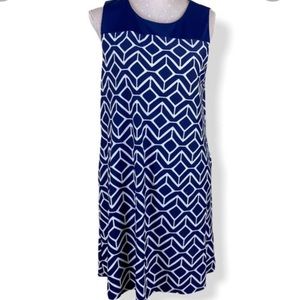 Jude Connally, Molly Dress, Navy Blue Geo, Size Small